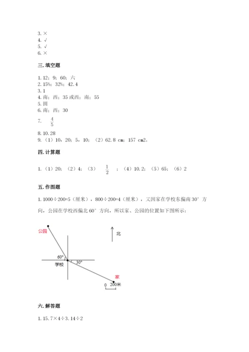 小学数学六年级上册期末测试卷附答案（研优卷）.docx