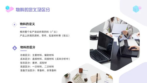 紫色简约物料管理PPT模板宣传PPT动态PPT