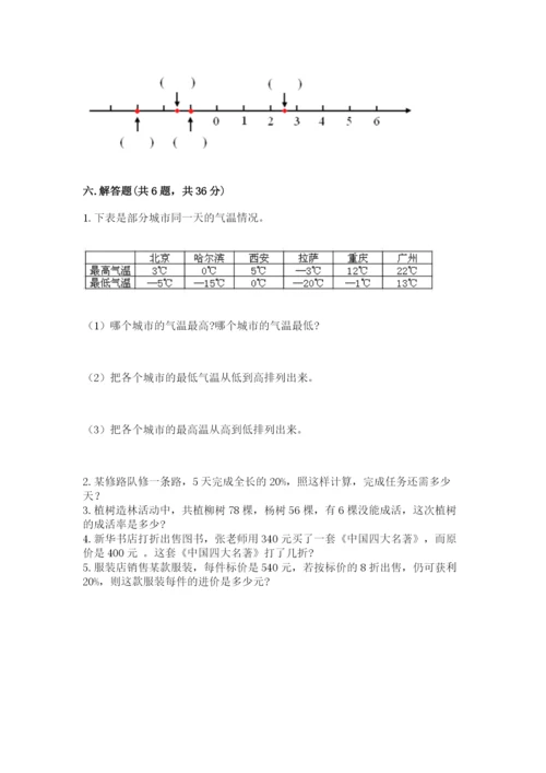 冀教版小学六年级下册数学期末检测试题及参考答案【综合卷】.docx