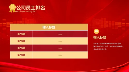 红色科技风大气风公司业绩汇报排行榜PPT模板