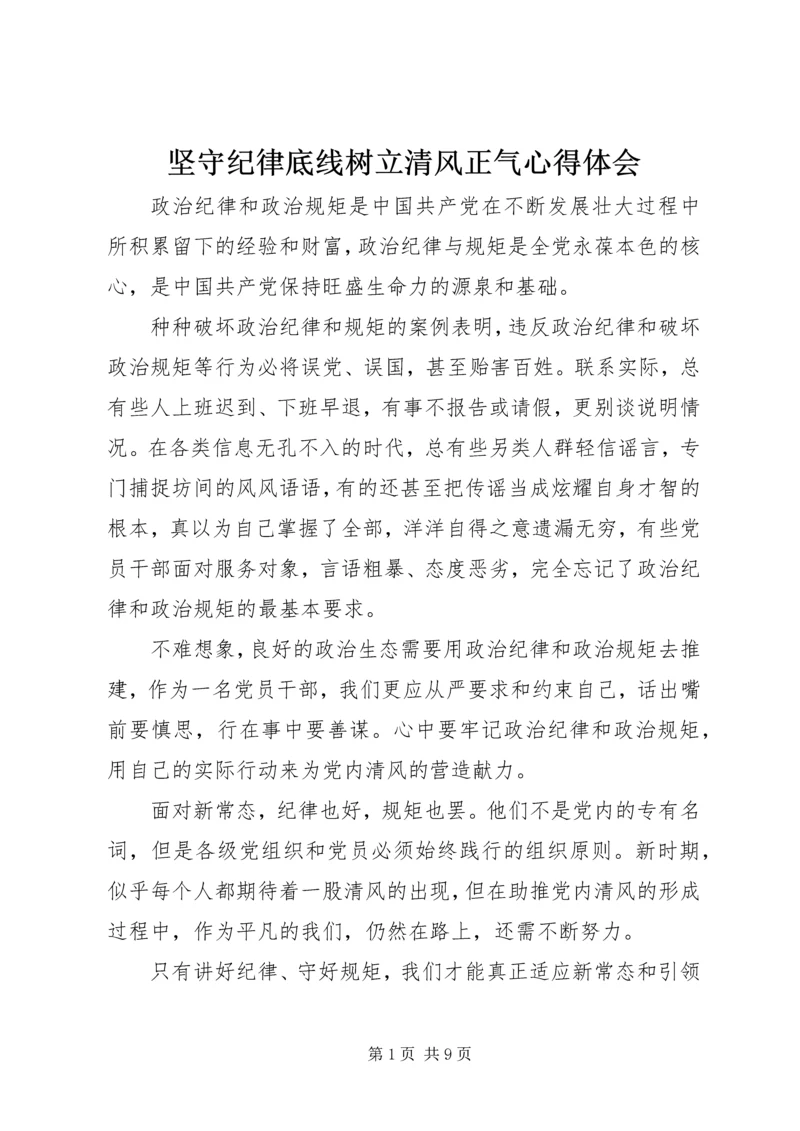 坚守纪律底线树立清风正气心得体会.docx