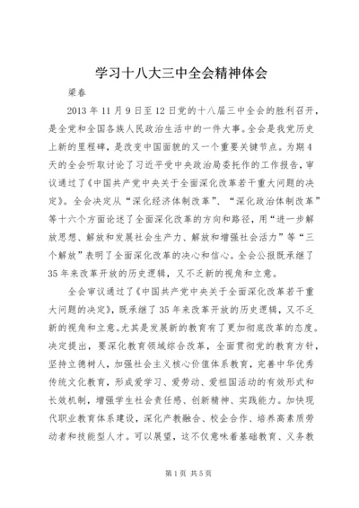 学习十八大三中全会精神体会.docx