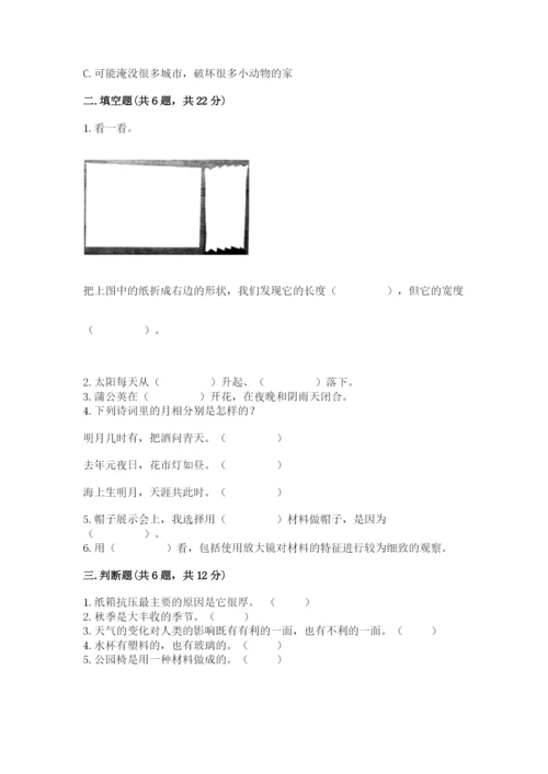 教科版小学二年级上册科学期末测试卷（考点精练）.docx