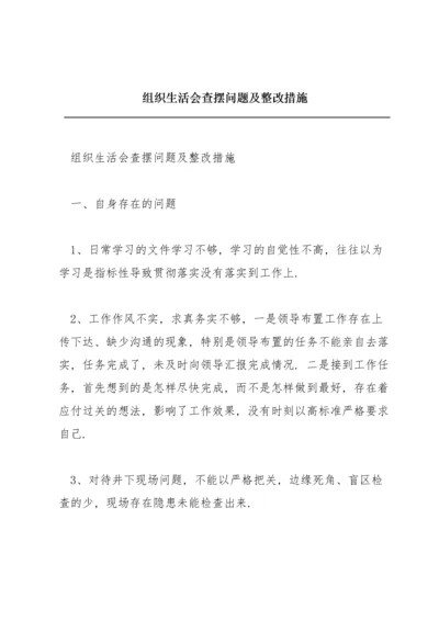 组织生活会查摆问题及整改措施.docx