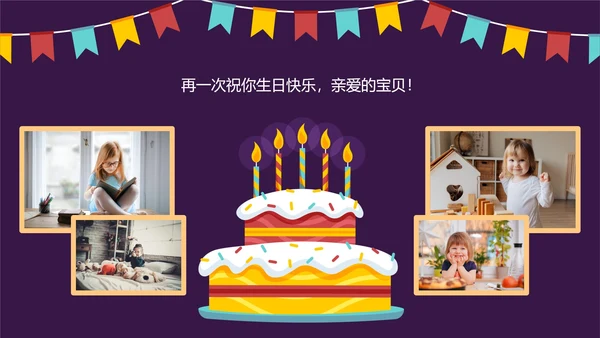 生日祝福相册动画展示PPT模板