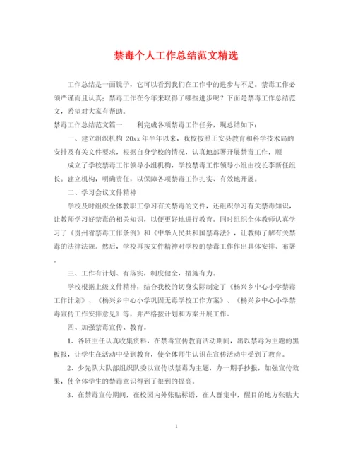 精编之禁毒个人工作总结范文精选.docx