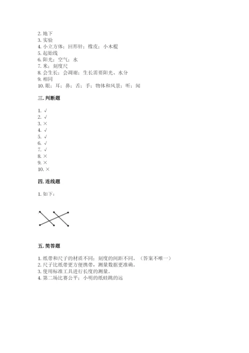 教科版一年级上册科学期末测试卷附答案ab卷.docx