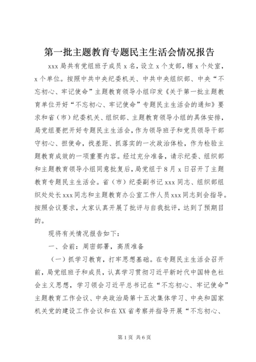 第一批主题教育专题民主生活会情况报告 (2).docx