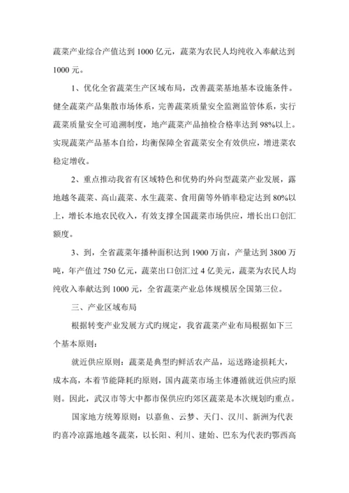 湖北省蔬菜产业十二五发展重点规划.docx