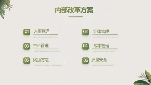绿色清新草本美容护肤工作总结PPT
