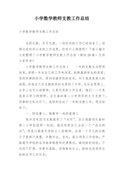 小学数学教师支教工作总结.docx