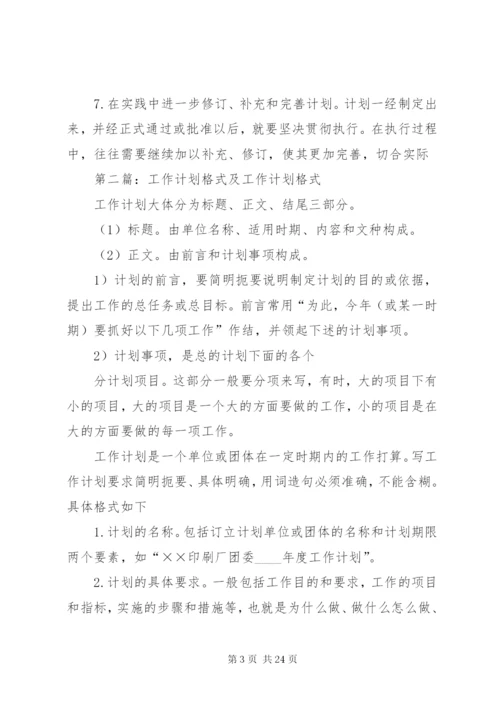 工作计划格式及五篇范文.docx