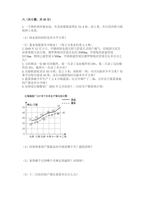青岛版六年级数学下学期期末测试题（各地真题）.docx