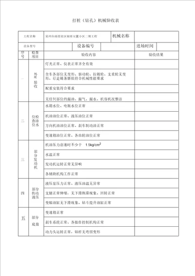 旋挖钻机4验收表