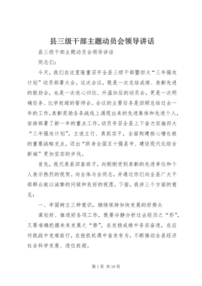 县三级干部主题动员会领导讲话.docx