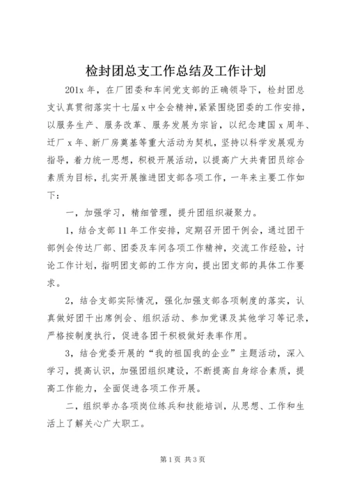 检封团总支工作总结及工作计划.docx