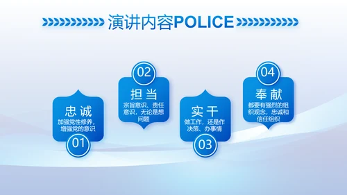 蓝色大气公安警察工作总结计划PPT