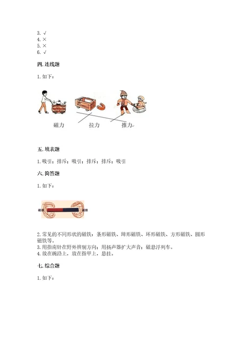 教科版科学二年级下册第一单元《磁铁》测试卷精品（夺冠）