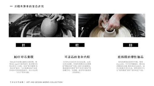 高级黑白色简约风艺术作品集PPT模版