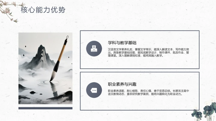 汉语言文学专业大学生职业生涯规划发展展示PPT模版