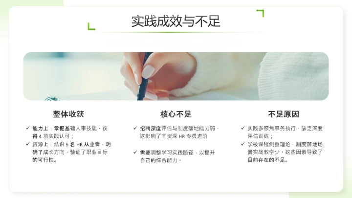 绿色简约风通用版大学生职业生涯发展展示职业生涯规划PPT模版