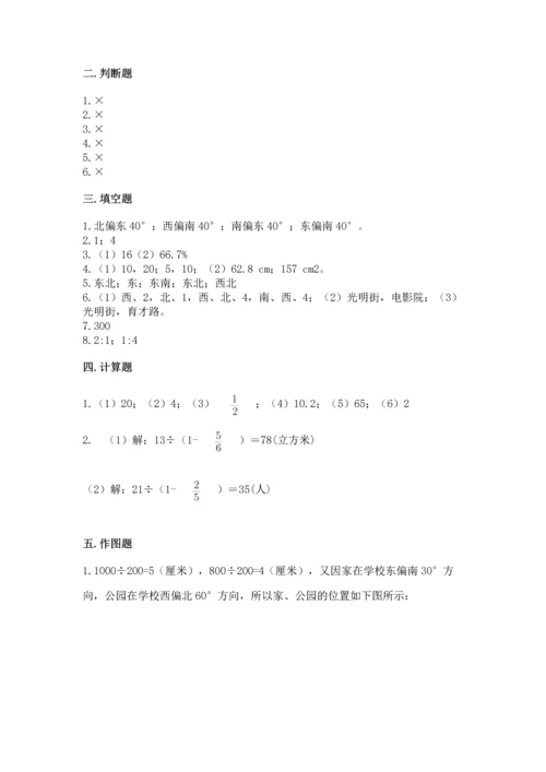 人教版六年级上册数学期末检测卷精品【b卷】.docx