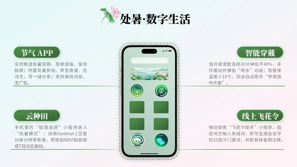 绿色中国风处暑节气知识讲座