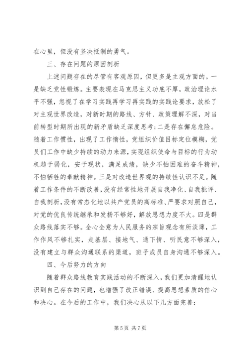 村党员四风问题对照检查材料.docx