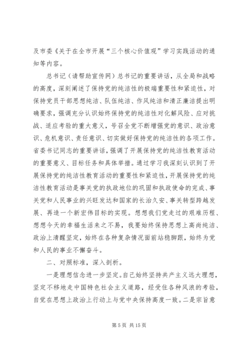 保持党的纯洁性专题民主生活会.docx