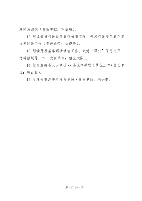 市场监管局4月份工作情况及5月份工作安排.docx