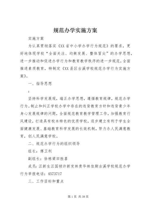 规范办学实施方案.docx