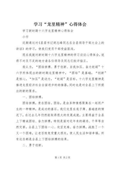 学习“龙里精神”心得体会 (2).docx