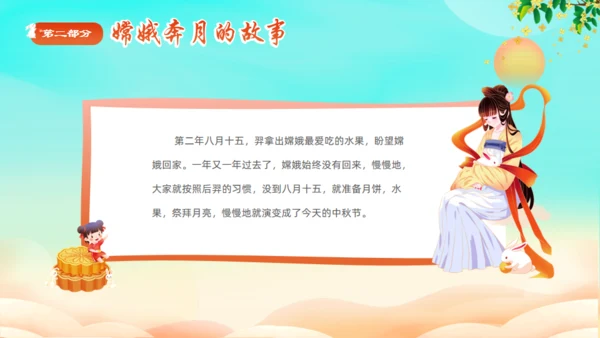 中秋节神话故事嫦娥奔月通用PPT模板