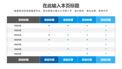 PPT表格蓝色简约