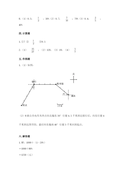 小学数学六年级上册期末卷附参考答案【突破训练】.docx