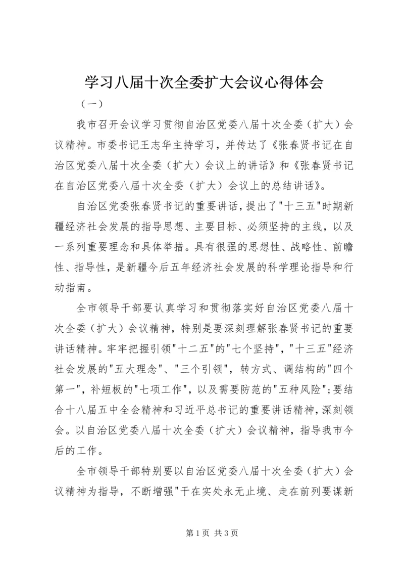 学习八届十次全委扩大会议心得体会.docx