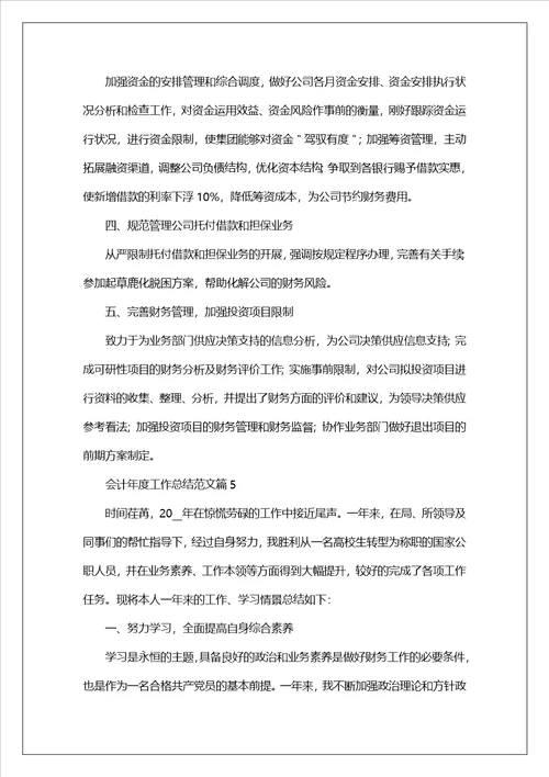 会计年度工作总结范文五篇