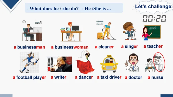 Unit 5 What does he do?  A Let’s try & Let’s talk 