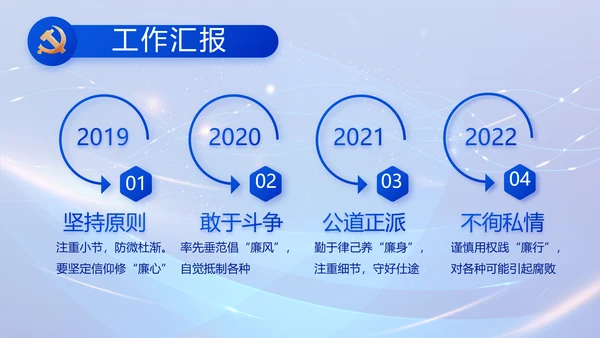 蓝色党建党支部述职报告计划PPT党课
