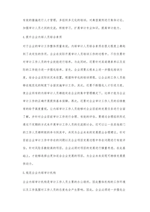企业内部审计风险及其防范措施探讨.docx