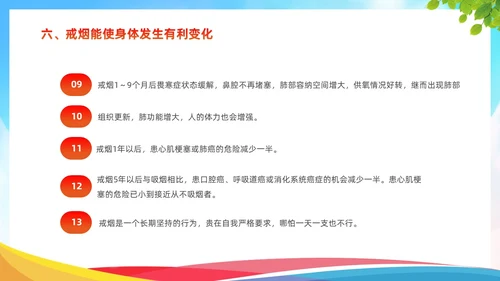 蓝色清新简约关爱健康远离烟酒禁烟禁酒主题班会PPT