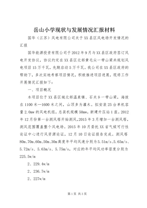 岳山小学现状与发展情况汇报材料.docx