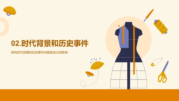 黄色插画服装设计史毕业答辩PPT模板