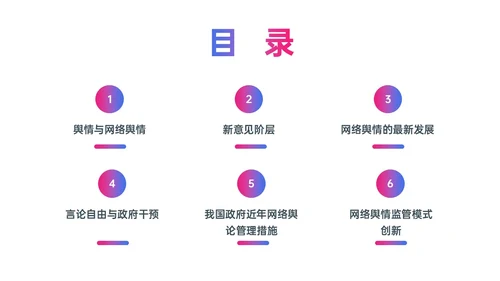 粉紫色渐变简约网络舆情应对及处理ppt
