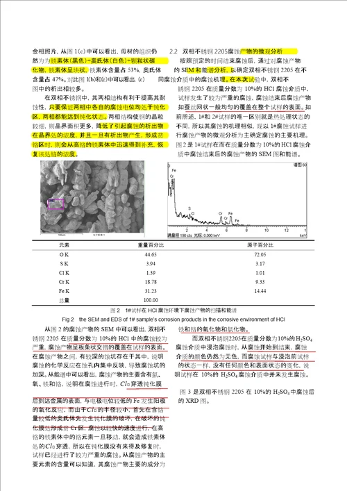 双相不锈钢2205在不同腐蚀介质中的耐蚀性研究