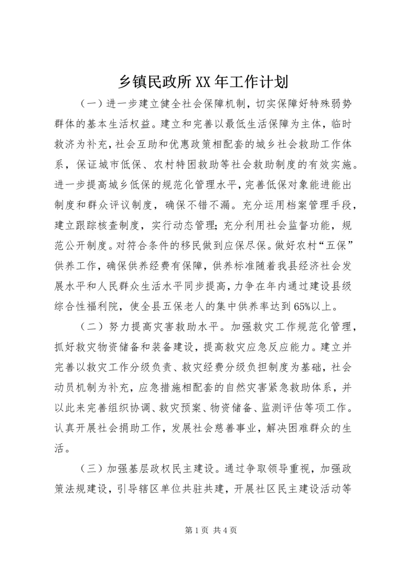 乡镇民政所某年工作计划.docx