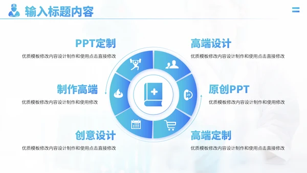 蓝色医疗医学医药科研医院工作汇报述职答辩年终总结报告升职PPT模板