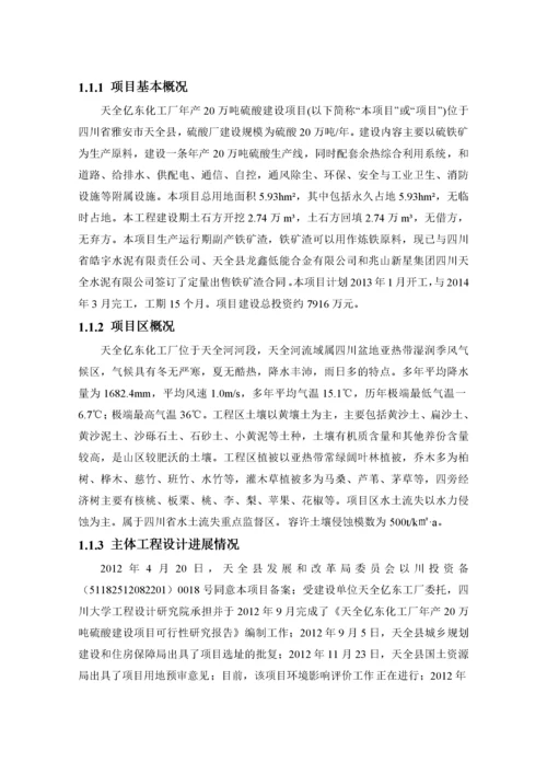 硫酸建设项目水土保持方案报告书.docx