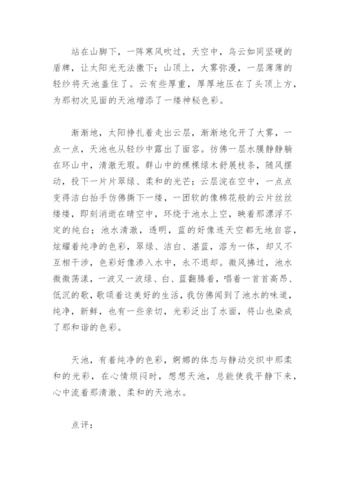 美丽的长白山天池作文550字.docx