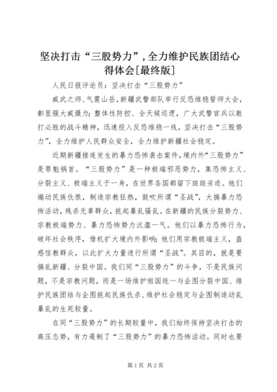 坚决打击“三股势力”,全力维护民族团结心得体会[最终版] (3).docx